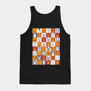 Hawaiian Tribal and other styles Bunny Rabbit Face Check Checker Pattern Tank Top